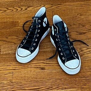 Converse AllStars Black Leather High-Tops Women's Size 9 - never worn.